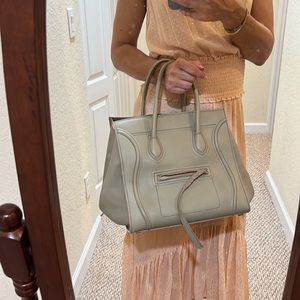 Celine phantom tote in beige